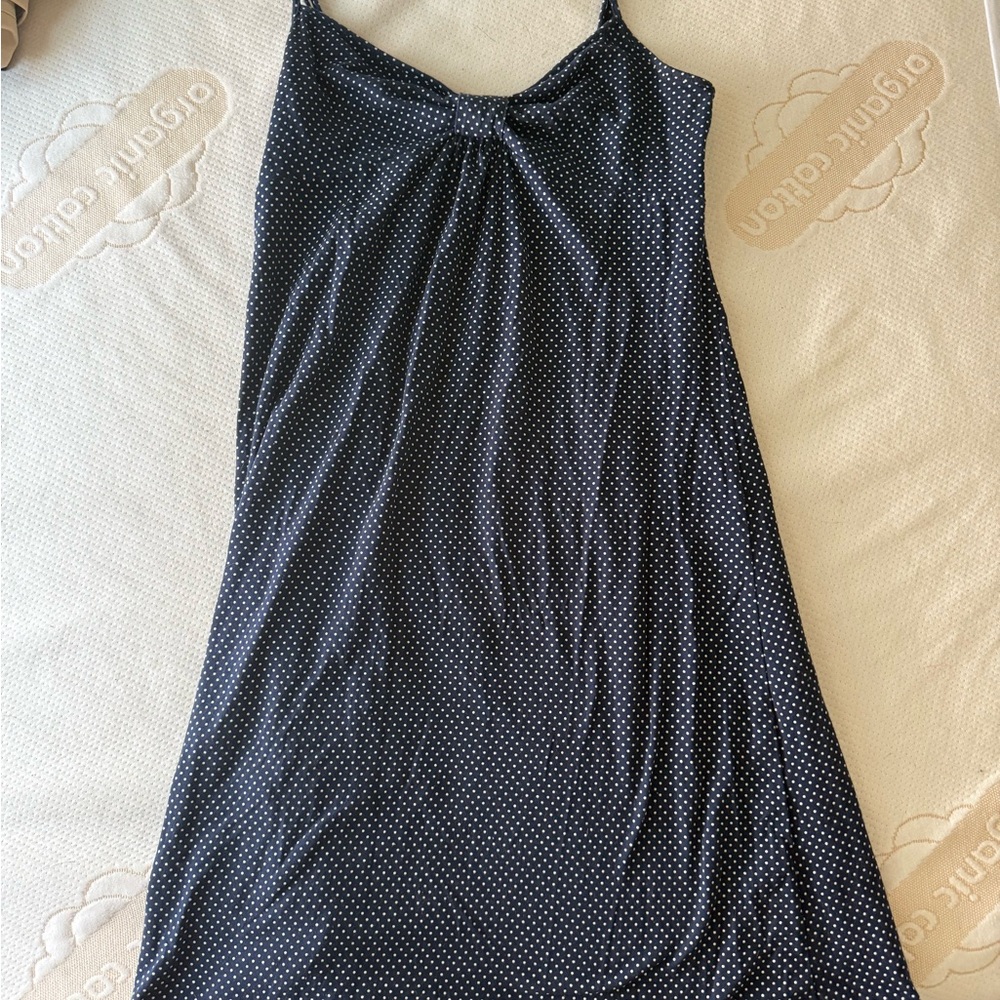 Vintage Navy Blue Polka Dot Dress